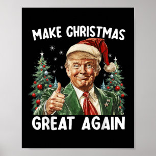 Make Christmas Great Again Funny Santa Trump 2024  Poster
