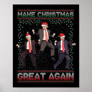 Make Christmas Great Again Funny Santa Trump 2024 Poster