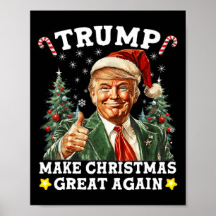Make Christmas Great Again Funny Santa Trump 2024  Poster