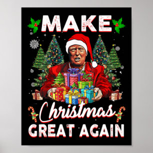 Make Christmas Great Again Funny Santa Trump 2024  Poster