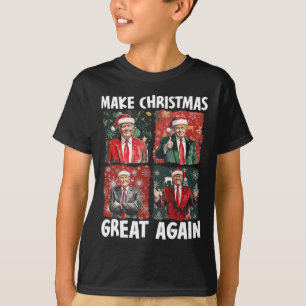 Make Christmas Great Again Funny Santa Trump 2024  T-Shirt