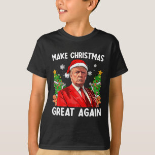 Make Christmas Great Again Funny Santa Trump 2024  T-Shirt