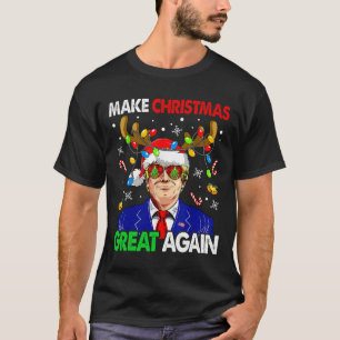 Make Christmas Great Again Funny Santa Trump 2024 T-Shirt