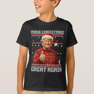 Make Christmas Great Again Funny Santa Trump 2024  T-Shirt