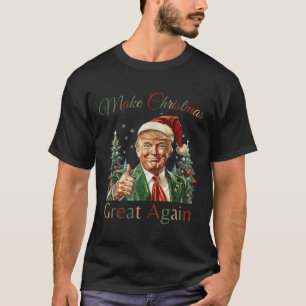 Make Christmas Great Again Funny Santa Trump 2024 T-Shirt