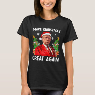 Make Christmas Great Again Funny Santa Trump 2024 T-Shirt