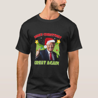 Make Christmas Great Again Funny Santa Trump 2024 T-Shirt