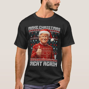 Make Christmas Great Again Funny Santa Trump 2024  T-Shirt