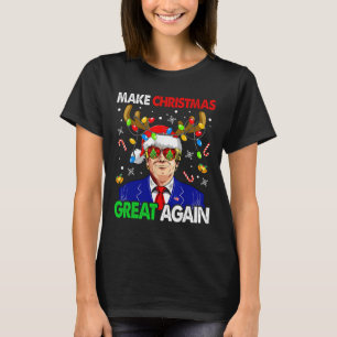 Make Christmas Great Again Funny Santa Trump 2024 T-Shirt