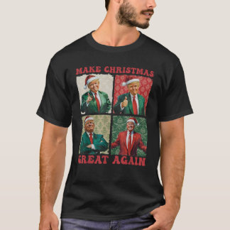 Make Christmas Great Again Funny Santa Trump 2024  T-Shirt