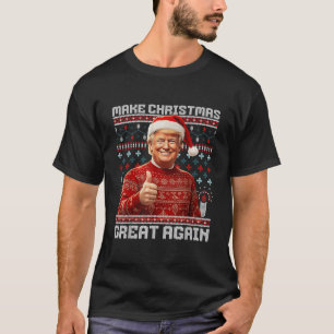 Make Christmas Great Again Funny Santa Trump 2024  T-Shirt