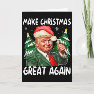Make Christmas Great Again Funny Santa Trump 2025 Card