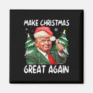 Make Christmas Great Again Funny Santa Trump 2025  Magnet