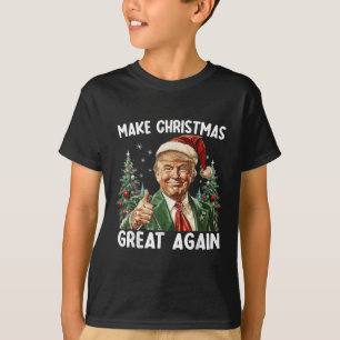 Make Christmas Great Again Funny Santa Trump 2025  T-Shirt