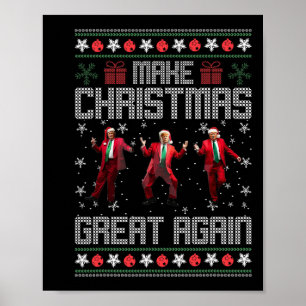 Make Christmas Great Again Funny Santa Trump Dance Poster
