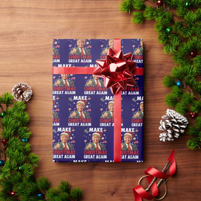 Make Christmas Great Again Funny Santa Trump Xmas Wrapping Paper (Holiday Gift)