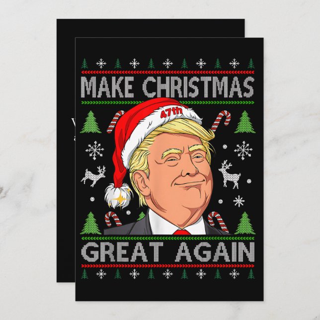 Make Christmas Great Again Funny Trump Christmas  Holiday Card (Front/Back)