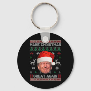 Make Christmas Great Again Funny Trump Ugly Sweate Key Ring
