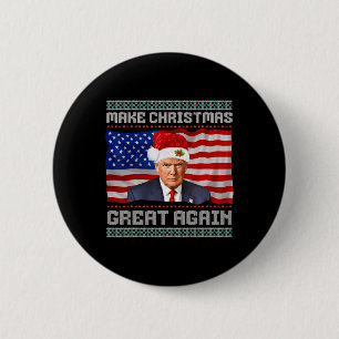 Make Christmas Great Again Funny Trump Xmas Snow P 6 Cm Round Badge