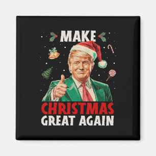 Make Christmas Great Again Funny Trump Xmas Snow P Magnet