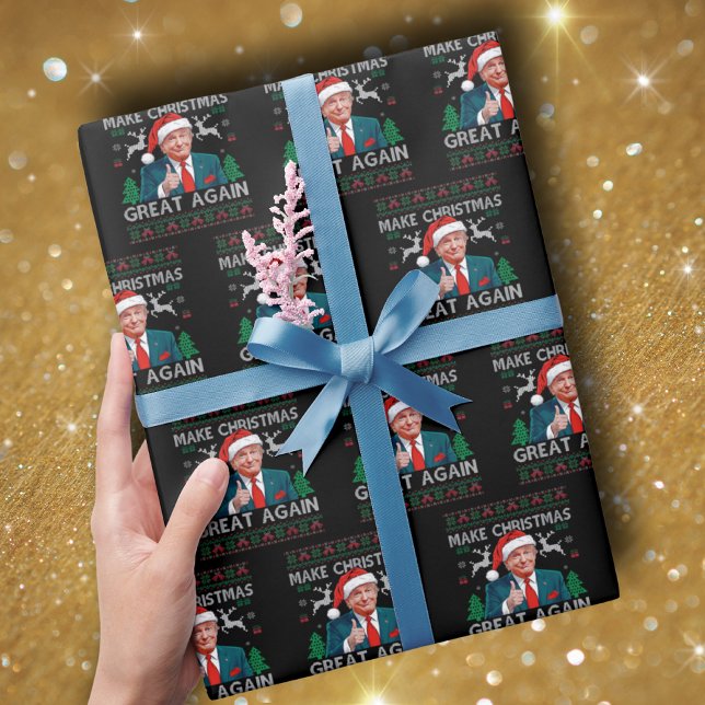 Make Christmas Great Again Funny Trump Xmas Wrapping Paper (Creator Uploaded)
