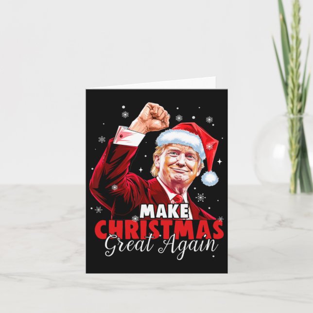Make Christmas Great Again Santa Funny Trump Xmas  Card (Front)