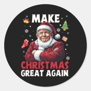 Make Christmas Great Again Santa Funny Trump Xmas Classic Round Sticker