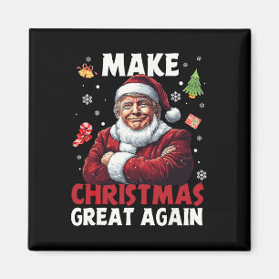 Make Christmas Great Again Santa Funny Trump Xmas Magnet