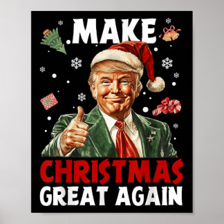 Make Christmas Great Again Santa Funny Trump Xmas Poster