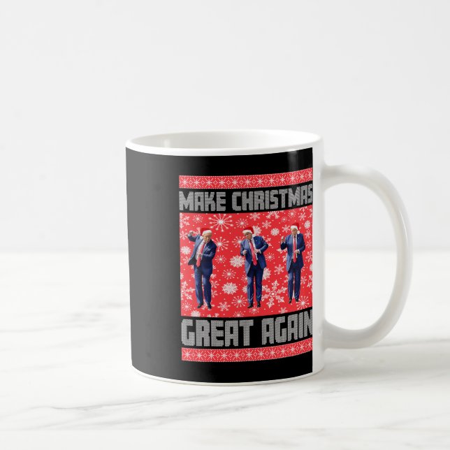 Make Christmas Great Again Santa Trump Dance Ugly  Coffee Mug (Right)