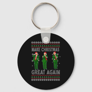 Make Christmas Great Again Santa Trump Dance Ugly Key Ring