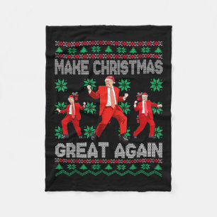 Make Christmas Great Again Santa Trump Dance Xmas  Fleece Blanket