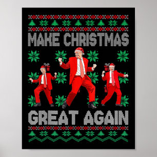 Make Christmas Great Again Santa Trump Dance Xmas Poster