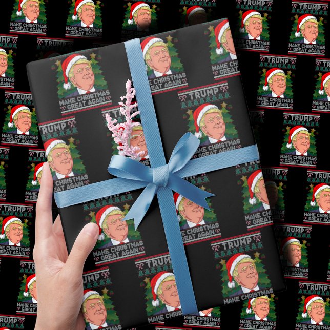 Make Christmas Great Again Santa Trump Xmas Ugly Wrapping Paper (Creator Uploaded)