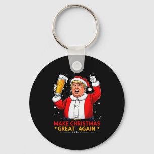Make Christmas Great Again Trump American Flag Tru Key Ring