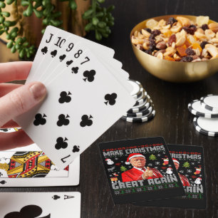 MAKE CHRISTMAS GREAT AGAIN Trump Black Playing Cards