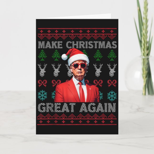 Make Christmas Great Again Trump Christmas Funny 2 Card (Front)