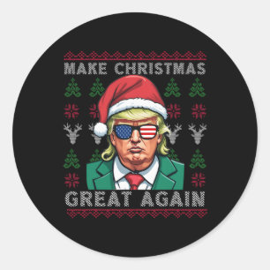 Make Christmas Great Again-trump Christmas Funny Classic Round Sticker