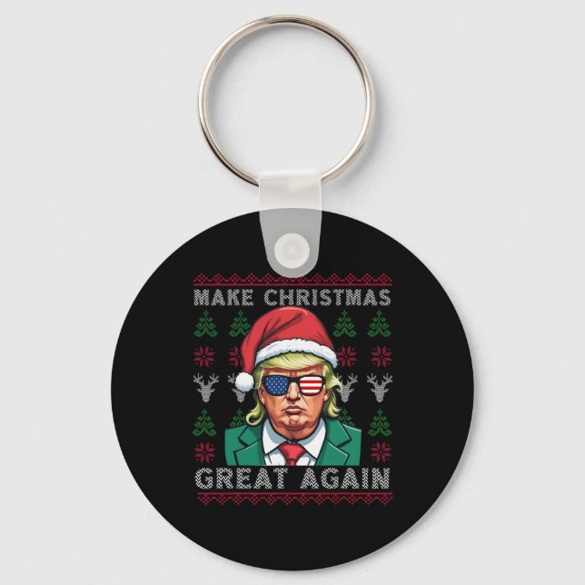 Make Christmas Great Again-trump Christmas Funny  Key Ring (Front)