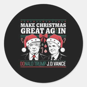 Make Christmas Great Again Trump  Classic Round Sticker