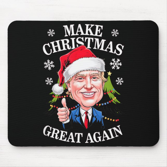 Make Christmas Great Again Trump Giving Thumbs Up  Mouse Pad (Front)