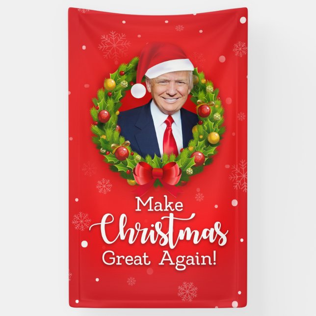 Make Christmas Great Again Trump MAGA funny gift Banner (Vertical)
