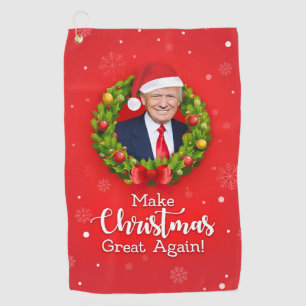 Make Christmas Great Again Trump MAGA funny gift Golf Towel