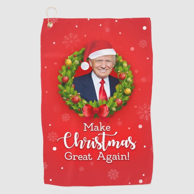 Make Christmas Great Again Trump MAGA funny gift Golf Towel (Front)