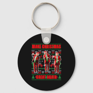 Make Christmas Great Again Trump Pajamas Ugly _4  Key Ring