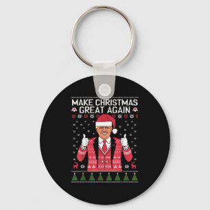 Make Christmas Great Again Trump Pajamas Ugly  Key Ring