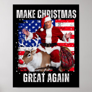 Make Christmas Great Again Trump Pajamas Ugly Prem Poster
