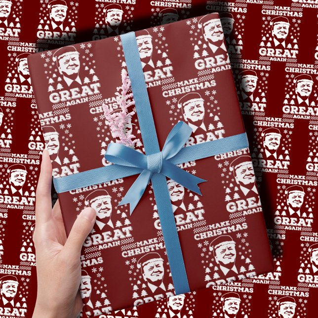 Make Christmas Great Again Trump Red Wrapping Paper (Creator Uploaded)