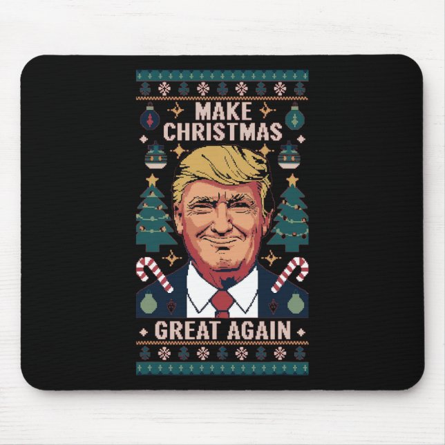 Make Christmas Great Again Trump Ugly Christmas Sw Mouse Pad (Front)
