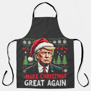 Make Christmas Great Again Ugly Xmas Sweater Trump Apron